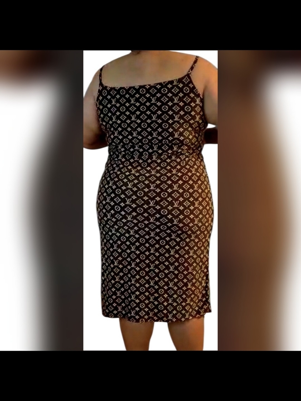 Louis Vuitton Brown and Cream Monogram Slip Dress - Picture 4 of 5